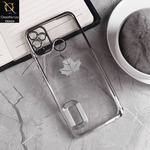 Sparx Neo 7 Cover - Silver - New Electroplating Color Borders With Camera Protection Soft Transparent Case With Logo Hole