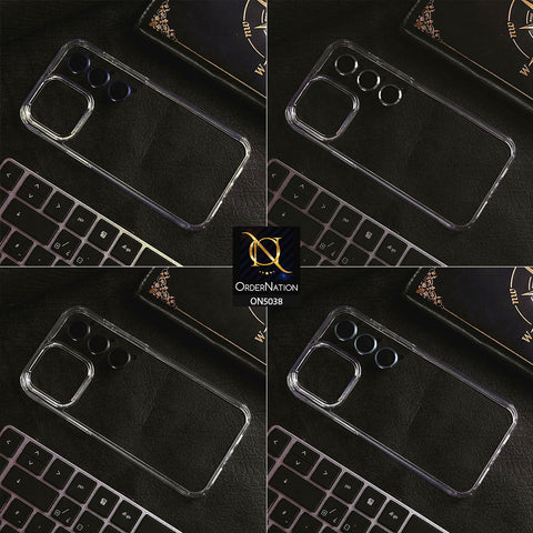 iPhone 14 Pro Max Cover - Black - 360 Degree Protection Series - Shock Proof Cristal Clear Soft Case with Color Metal Rings Camera Lens Protectors