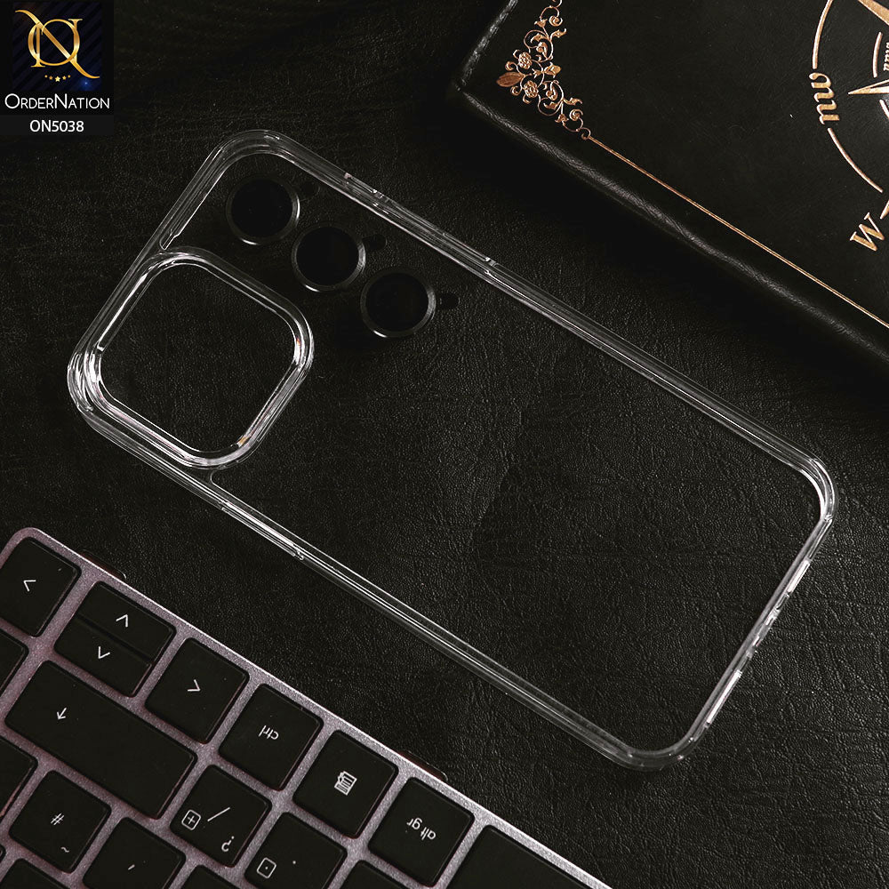 iPhone 14 Pro Max Cover - Black - 360 Degree Protection Series - Shock Proof Cristal Clear Soft Case with Color Metal Rings Camera Lens Protectors