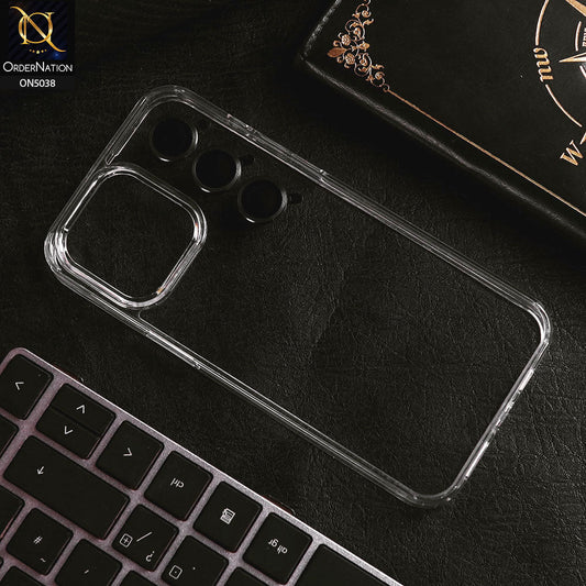 iPhone 14 Pro Max Cover - Black - 360 Degree Protection Series - Shock Proof Cristal Clear Soft Case with Color Metal Rings Camera Lens Protectors