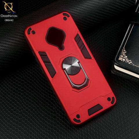 Vivo S1 Pro Cover - Red - New Dual PC + TPU Hybrid Style Protective Soft Border Case With Kickstand Holder