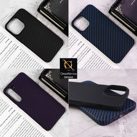 Samsung Galaxy S23 Ultra 5G - Purple - Carbon Series - Carbon Fiber Protective Shell Hard Case