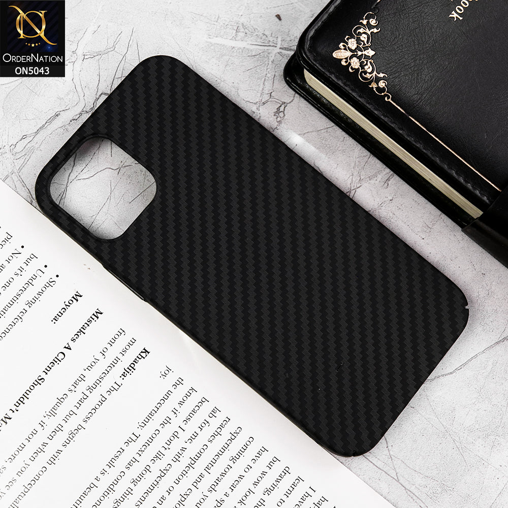 iPhone 12 - Black - Carbon Series - Carbon Fiber Protective Shell Hard Case