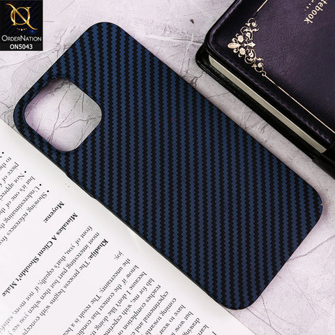 iPhone 12 Pro Max - Blue - Carbon Series - Carbon Fiber Protective Shell Hard Case