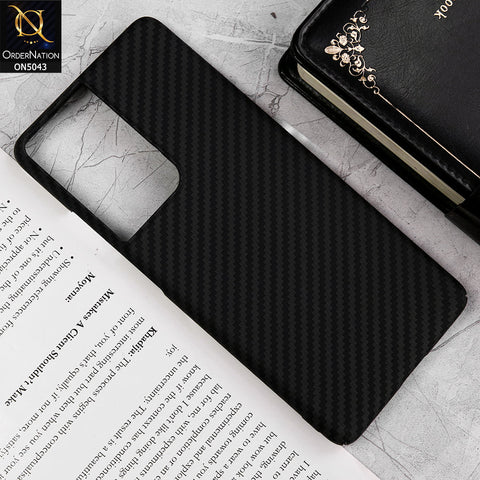 Samsung Galaxy S21 Ultra 5G - Black - Carbon Series - Carbon Fiber Protective Shell Hard Case