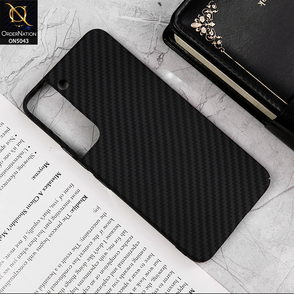 Samsung Galaxy S22 5G - Black - Carbon Series - Carbon Fiber Protective Shell Hard Case