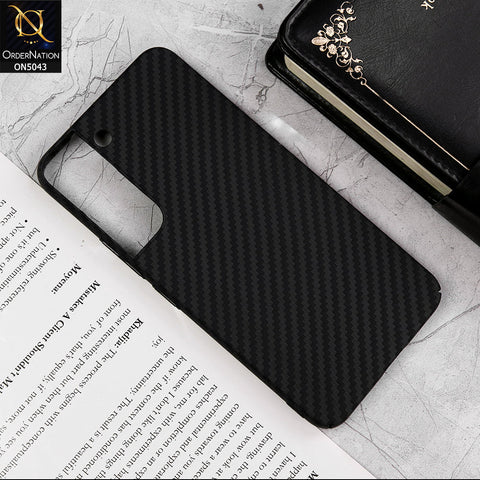 Samsung Galaxy S22 5G - Black - Carbon Series - Carbon Fiber Protective Shell Hard Case