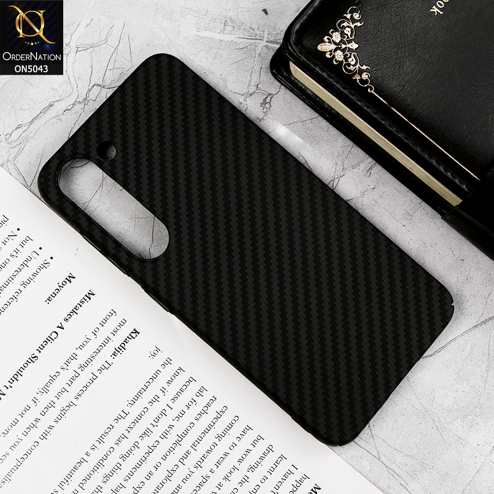 Samsung Galaxy S23 5G - Black - Carbon Series - Carbon Fiber Protective Shell Hard Case