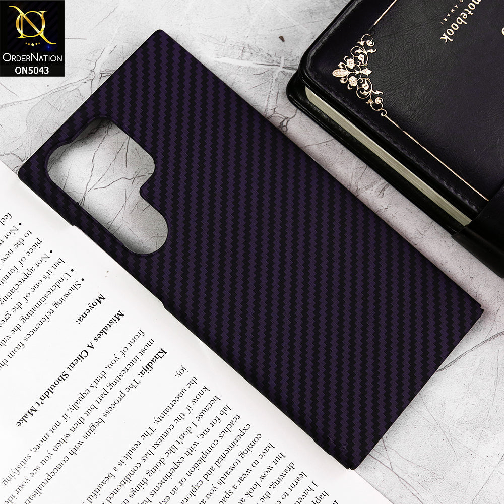 Samsung Galaxy S23 Ultra 5G - Purple - Carbon Series - Carbon Fiber Protective Shell Hard Case