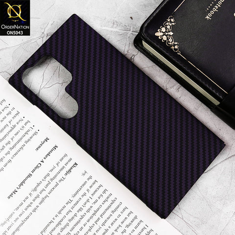 Samsung Galaxy S23 Ultra 5G - Purple - Carbon Series - Carbon Fiber Protective Shell Hard Case