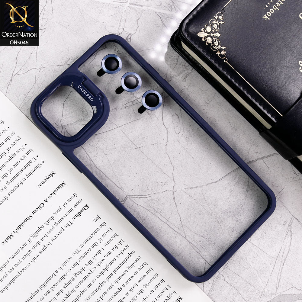 iPhone 11 Pro Cover - Blue - Trendy Case Pro Classic Camera Stand Soft Case With Camera Ring Protectors