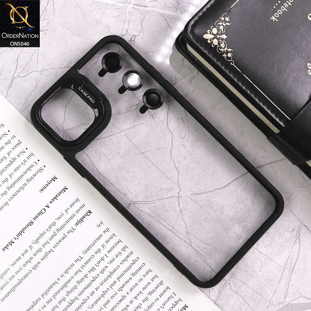 iPhone 12 Pro Cover - Black - Trendy Case Pro Classic Camera Stand Soft Case With Camera Ring Protectors