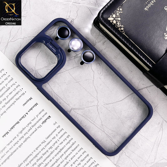 iPhone 12 Pro Max Cover - Blue - Trendy Case Pro Classic Camera Stand Soft Case With Camera Ring Protectors