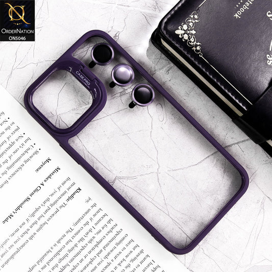 iPhone 12 Pro Max Cover - Purple - Trendy Case Pro Classic Camera Stand Soft Case With Camera Ring Protectors