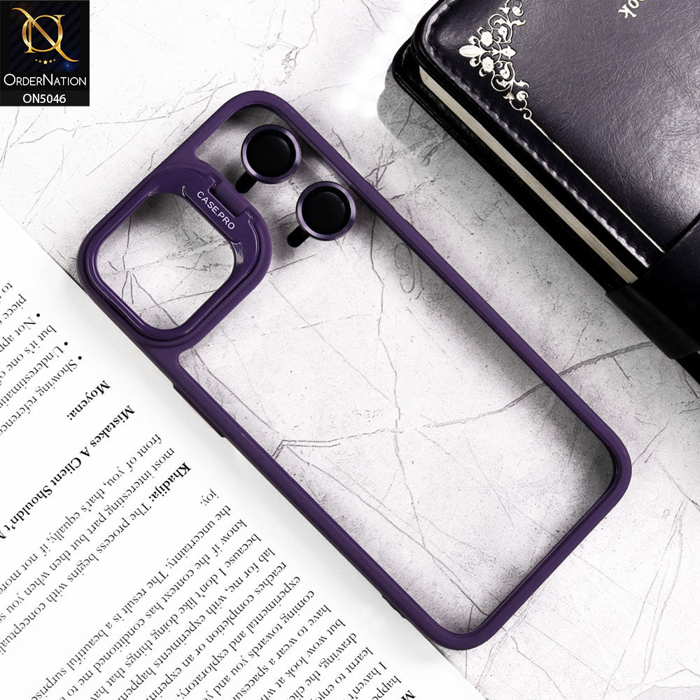 iPhone 13 Cover - Purple - Trendy Case Pro Classic Camera Stand Soft Case With Camera Ring Protectors