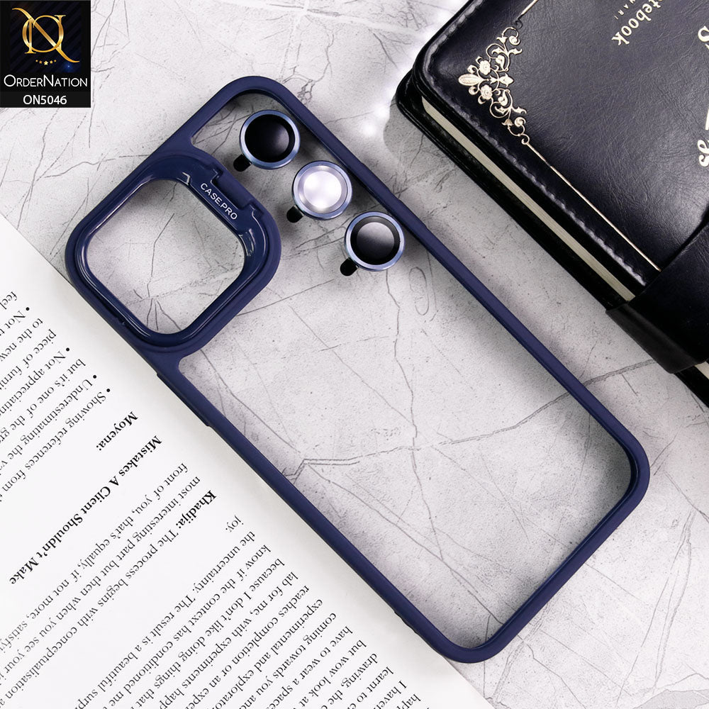 iPhone 13 Pro Max Cover - Blue - Trendy Case Pro Classic Camera Stand Soft Case With Camera Ring Protectors