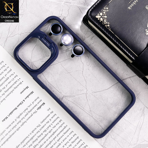 iPhone 13 Pro Max Cover - Blue - Trendy Case Pro Classic Camera Stand Soft Case With Camera Ring Protectors