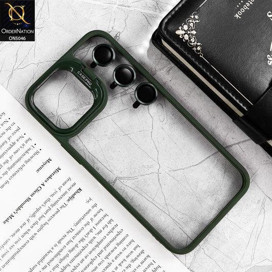 iPhone 13 Pro Max Cover - Green - Trendy Case Pro Classic Camera Stand Soft Case With Camera Ring Protectors
