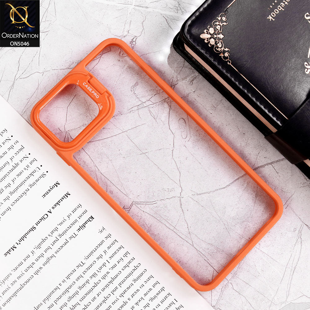 iPhone 8 Plus / 7 Plus Cover - Orange - Trendy Case Pro Classic Camera Stand Soft Case With Camera Ring Protectors