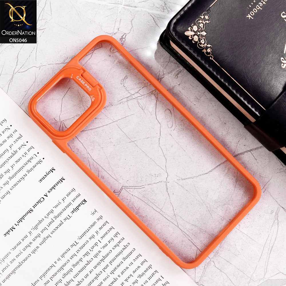 iPhone 8 Plus / 7 Plus Cover - Orange - Trendy Case Pro Classic Camera Stand Soft Case
