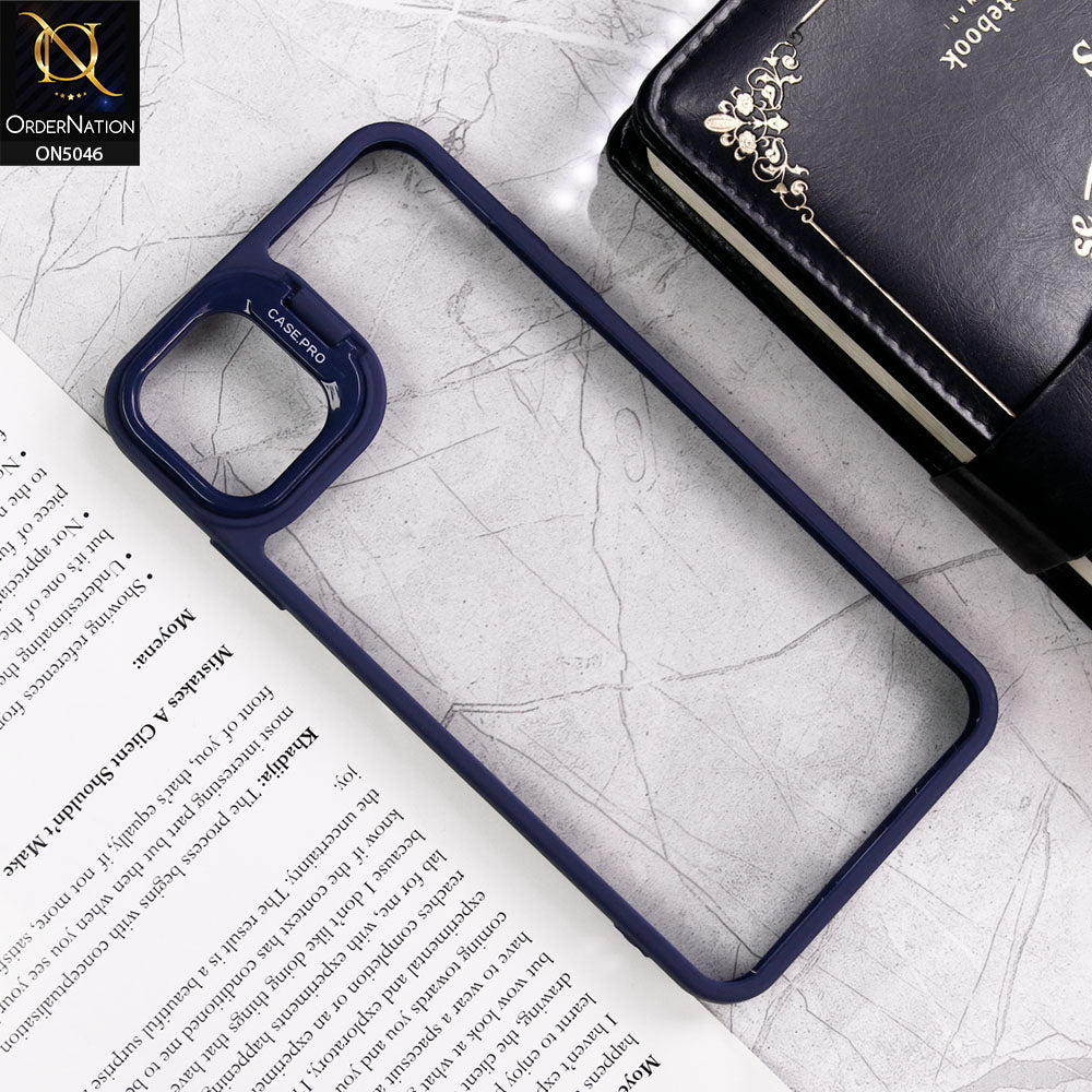 iPhone XS / X Cover - Blue - Trendy Case Pro Classic Camera Stand Soft Case With Camera Ring Protectors