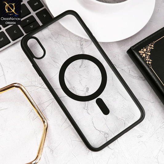 iPhone XS Max Cover - Black - New Clear Transparent Back Magnetic Magsafe Candy Color Soft Borders Case