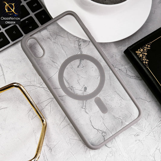 iPhone XS Max Cover - Natural Titanium - New Clear Transparent Back Magnetic Magsafe Candy Color Soft Borders Case