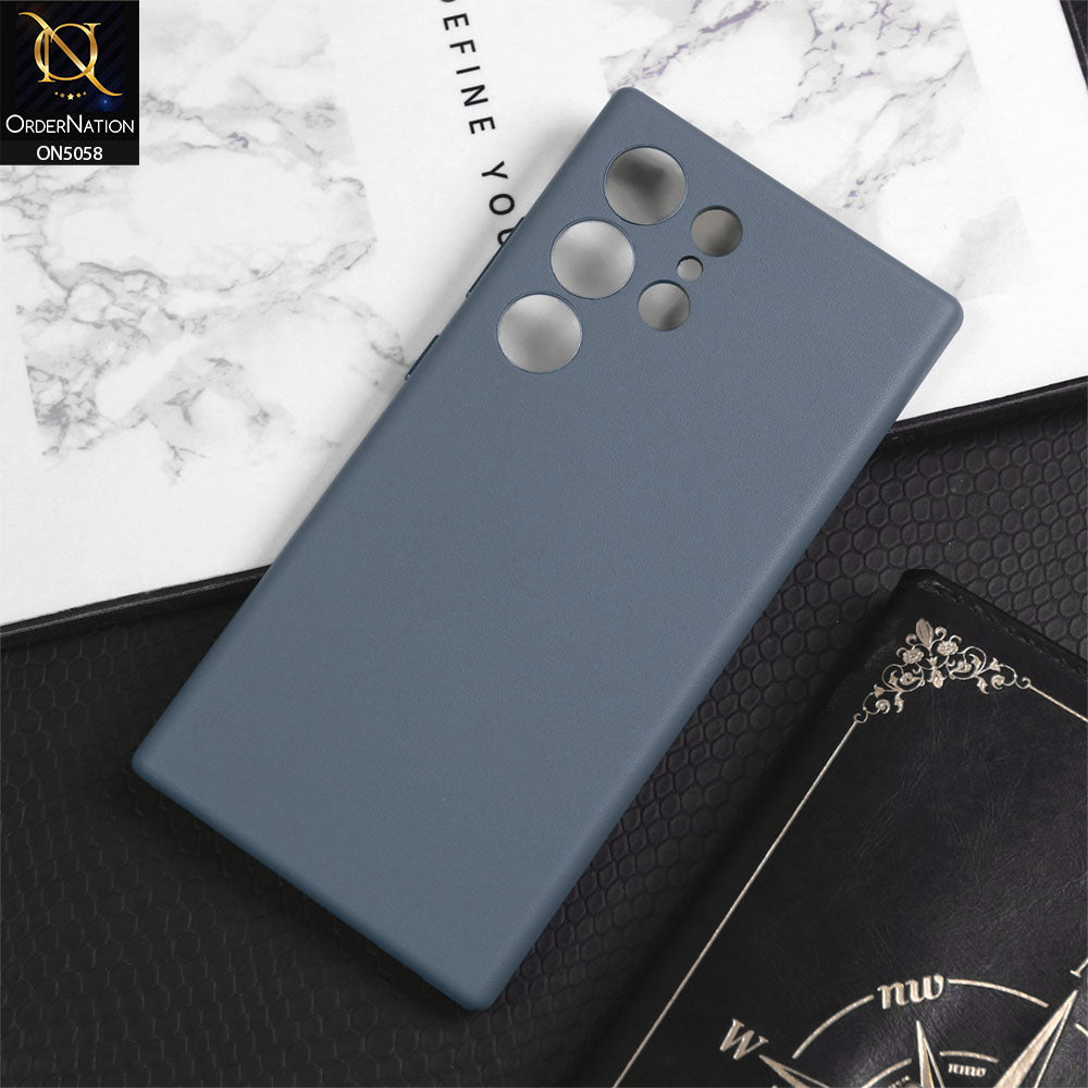 Samsung Galaxy S24 Ultra Cover - Titanium Blue - New Vegon Leathor Series - Leathor Premium Leathor Case