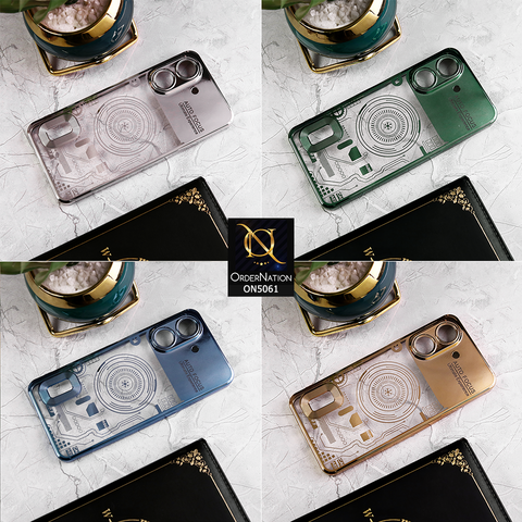 Infinix Hot 40 Pro Cover - Silver - New Design Electroplating Soft TPU Cases With Camera Protection