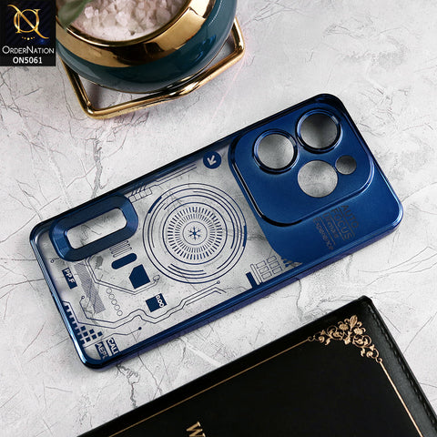 Infinix Hot 40 Cover - Blue - New Design Electroplating Soft TPU Cases With Camera Protection