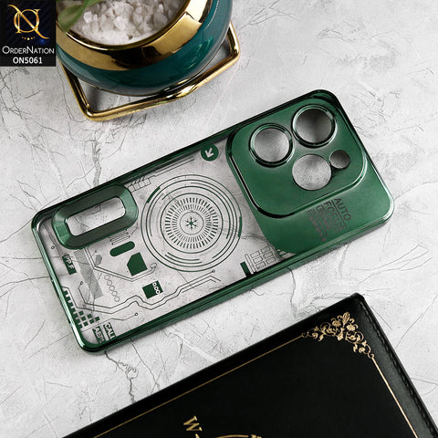 Infinix Hot 40 Pro Cover - Green - New Design Electroplating Soft TPU Cases With Camera Protection