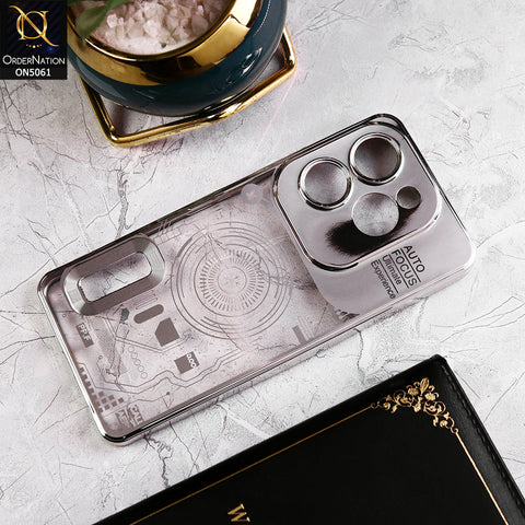 Infinix Hot 40 Cover - Silver - New Design Electroplating Soft TPU Cases With Camera Protection