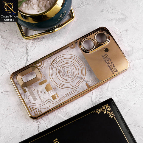 Xiaomi Poco C65 Cover - Golden - New Design Electroplating Soft TPU Cases With Camera Protection