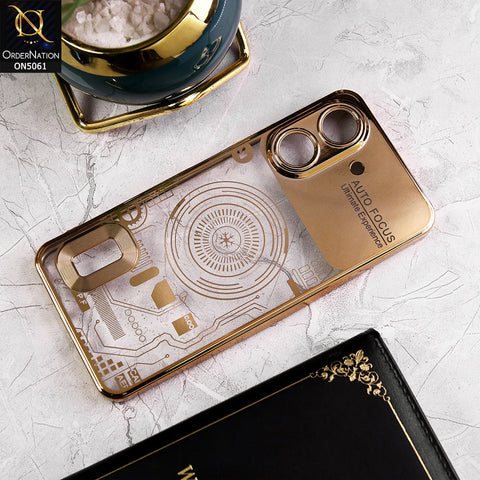 Xiaomi Redmi 13C Cover - Golden - New Design Electroplating Soft TPU Cases With Camera Protection