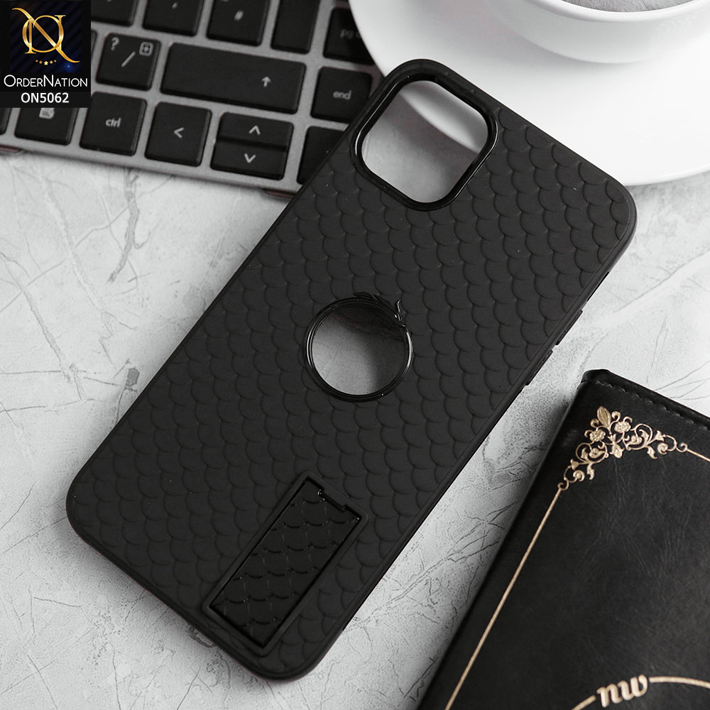 iPhone 11 Cover - Black - J-Case Dragon Fins Series - Soft TPU Protective Case With Kickstand Holder