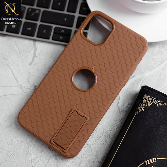 iPhone 11 Pro Cover - Brown - J-Case Dragon Fins Series - Soft TPU Protective Case With Kickstand Holder