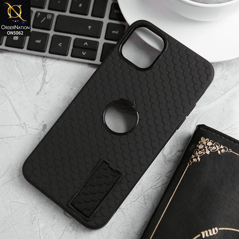 iPhone 12 Cover - Black - J-Case Dragon Fins Series - Soft TPU Protective Case With Kickstand Holder