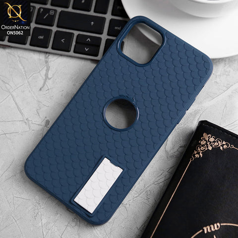 iPhone 12 Cover - Blue - J-Case Dragon Fins Series - Soft TPU Protective Case With Kickstand Holder