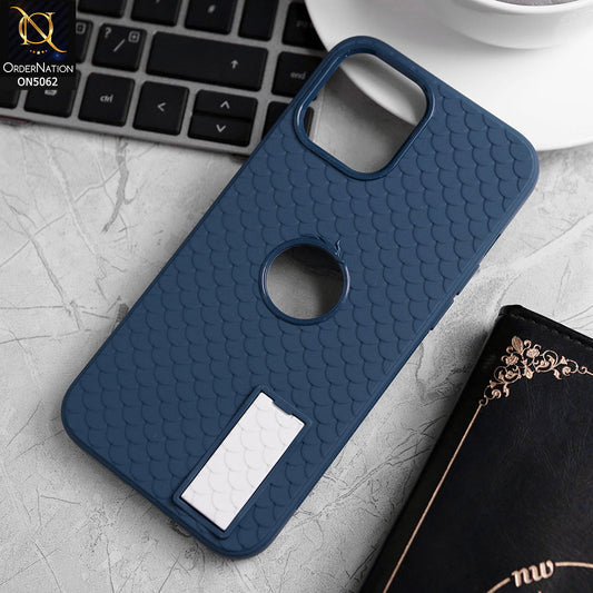 iPhone 12 Pro Max Cover - Blue - J-Case Dragon Fins Series - Soft TPU Protective Case With Kickstand Holder