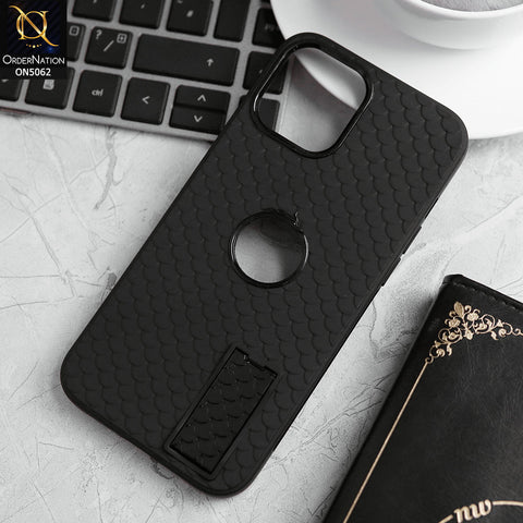 iPhone 13 Pro Cover - Black - J-Case Dragon Fins Series - Soft TPU Protective Case With Kickstand Holder