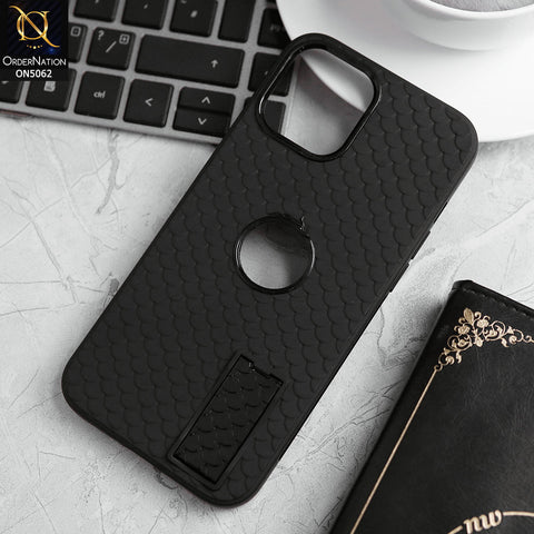 iPhone 13 Pro Max Cover - Black - J-Case Dragon Fins Series - Soft TPU Protective Case With Kickstand Holder
