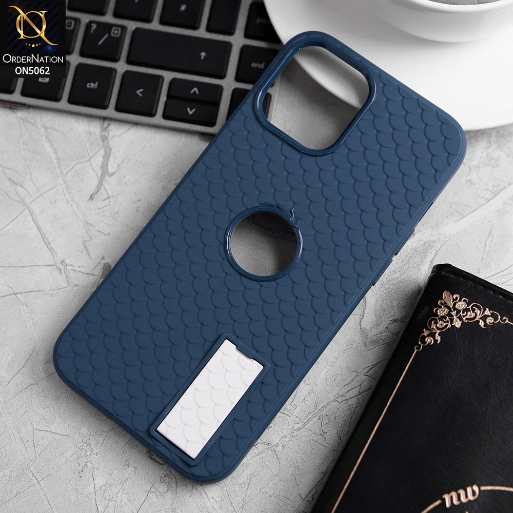 iPhone 13 Pro Max Cover - Blue - J-Case Dragon Fins Series - Soft TPU Protective Case With Kickstand Holder