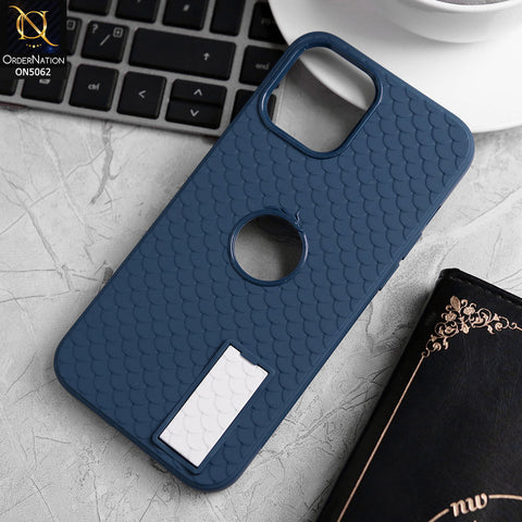 iPhone 13 Pro Max Cover - Blue - J-Case Dragon Fins Series - Soft TPU Protective Case With Kickstand Holder