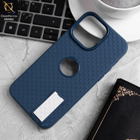 iPhone 15 Pro Max Cover - Blue - J-Case Dragon Fins Series - Soft TPU Protective Case With Kickstand Holder