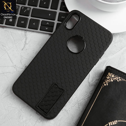 iPhone XS Max Cover - Black - J-Case Dragon Fins Series - Soft TPU Protective Case With Kickstand Holder