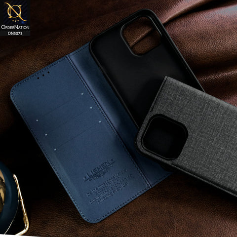 OnePlus 8T Cover - Blue - Lishen Classic Series - Premium Leather Magnatic Flip Book Case
