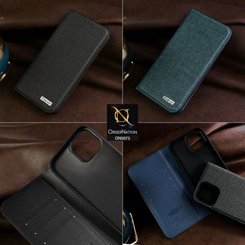 Samsung Galaxy S22 Ultra 5G Cover - Black - Lishen Classic Series - Premium Leather Magnatic Flip Book Case