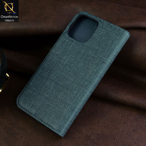 iPhone 12 Pro Max Cover - Blue - Lishen Classic Series - Premium Leather Magnatic Flip Book Case