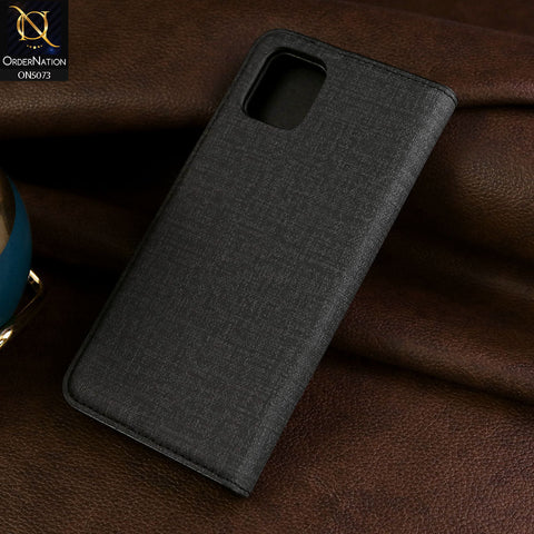 Samsung Galaxy Note 10 Lite Cover - Black - Lishen Classic Series - Premium Leather Magnatic Flip Book Case