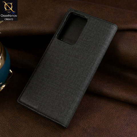 Samsung Galaxy Note 20 Ultra Cover - Black - Lishen Classic Series - Premium Leather Magnatic Flip Book Case